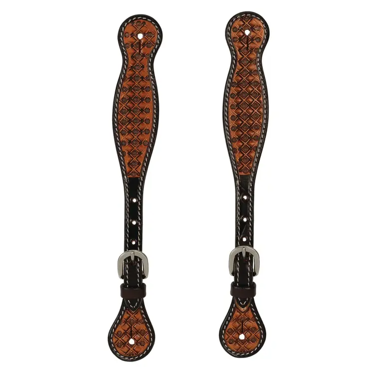 Weaver Leather Mens Floret Tooled Spur Straps