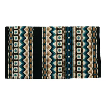 Weaver Leather New Zealand Wool Show Blanket Black Sand Turquoise