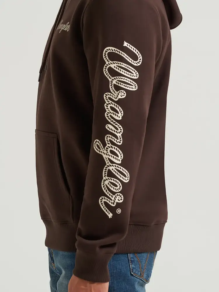 Wrangler Rope Logo Classic Fleece Hoodie Mole Brown