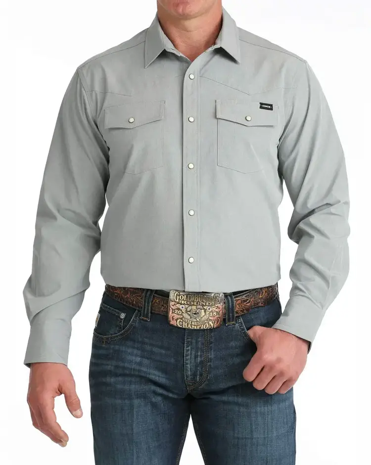 Cinch Stretch Ripstop Camp Shirt Gray