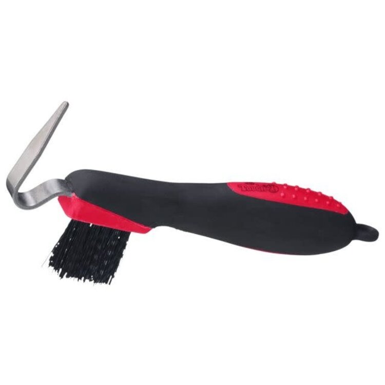 Tough 1 Great Grips Hoof Pick with Brush Red