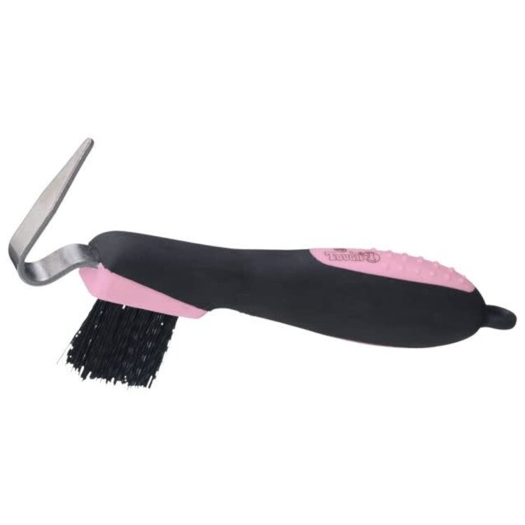 Tough 1 Great Grips Hoof Pick with Brush Pink