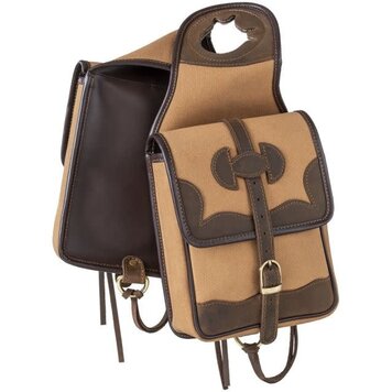 Tough 1 Canvas Horn Bag with Leather Accents Tan