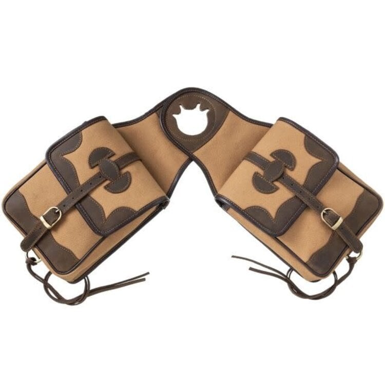Tough 1 Canvas Horn Bag with Leather Accents Tan