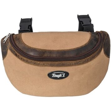 Tough 1 Canvas Pommel Bag with Leather Accents Tan