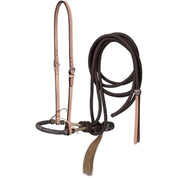 Royal King Basketweave Bosal Hanger Mecate Set Brown