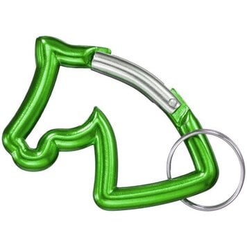 Horsehead Carabiner Keychain Kelly Green