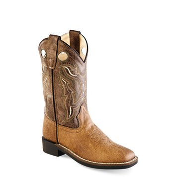 Old West Youth Tan Brown Distressed