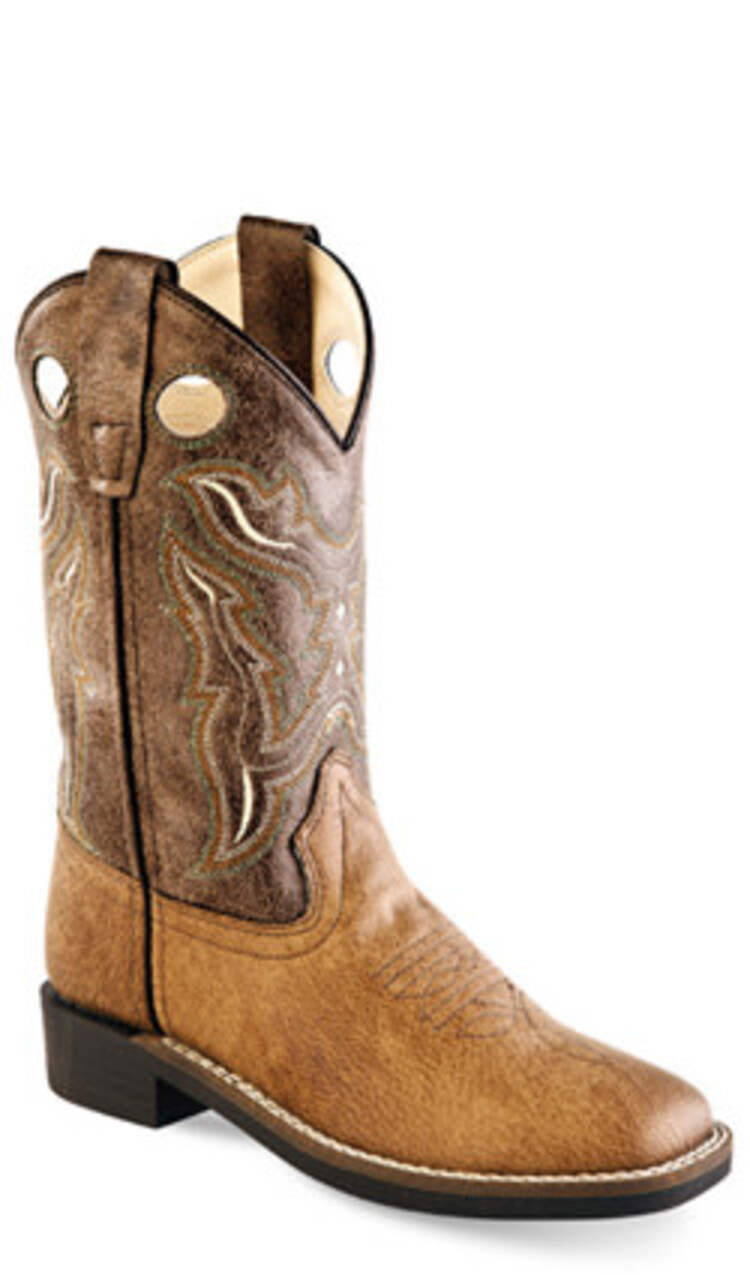 Old West Youth Tan Brown Distressed