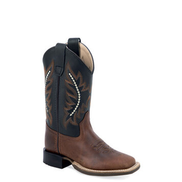 Old West Youth Rubber Sole Black Brown
