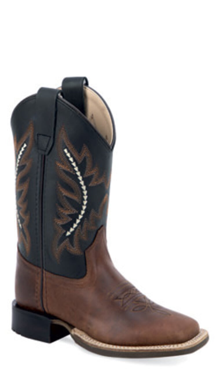 Old West Youth Rubber Sole Black Brown