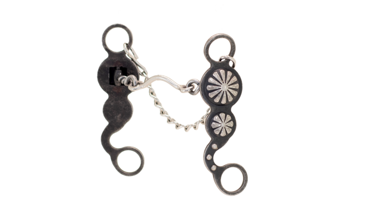 Cowboy Tack Nellie Miller Double Concho Low Ported Chain Bit