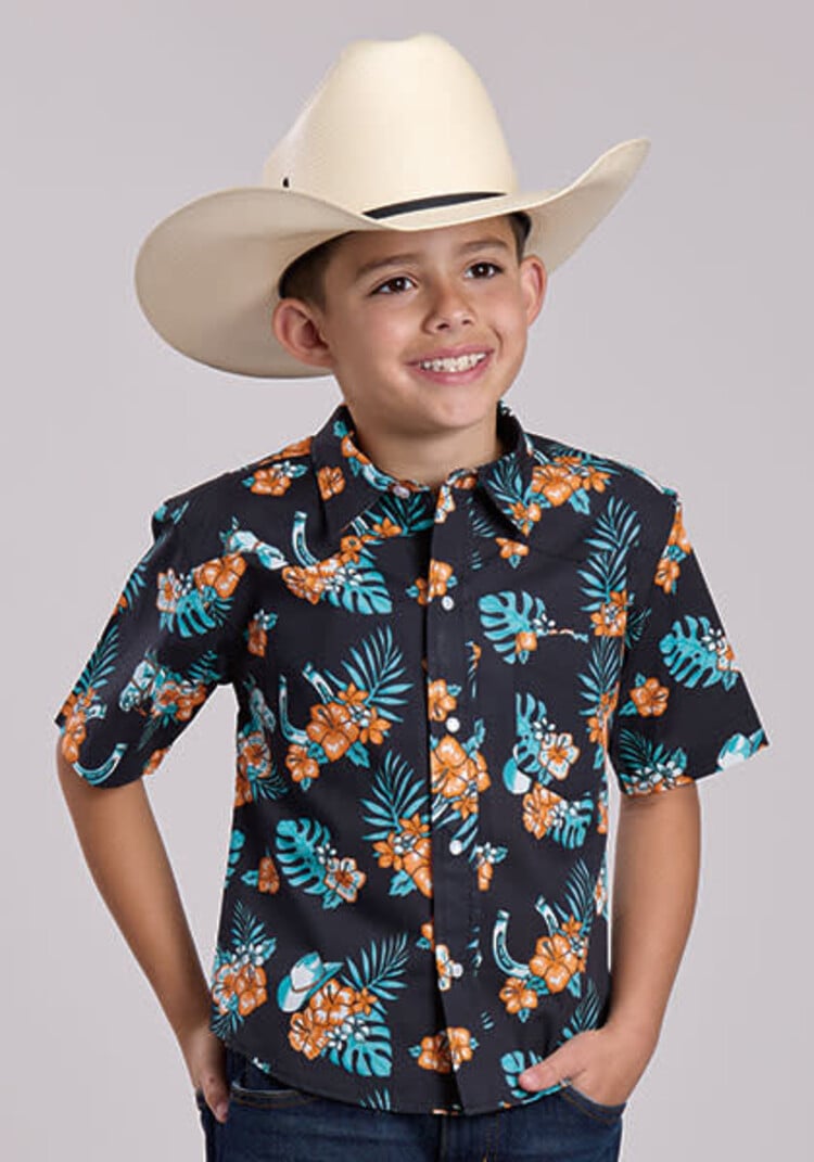 Roper Youth Hawaiian Black Snap