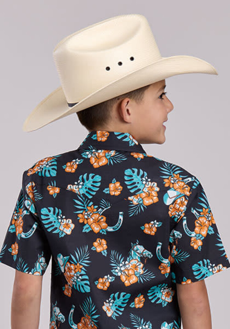 Roper Youth Hawaiian Black Snap