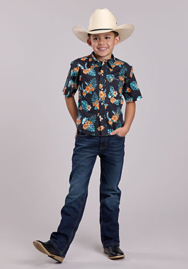 Roper Youth Hawaiian Black Snap