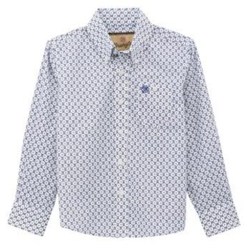 Wrangler Youth Classic Button Down Navy White
