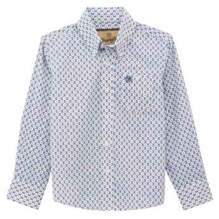 Wrangler Youth Classic Button Down Navy White