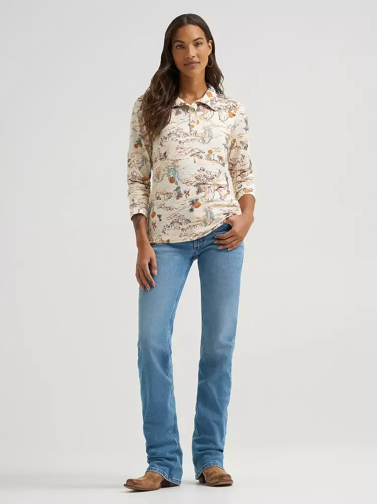 Wrangler Performance Quarter Snap Pullover Cream Skye