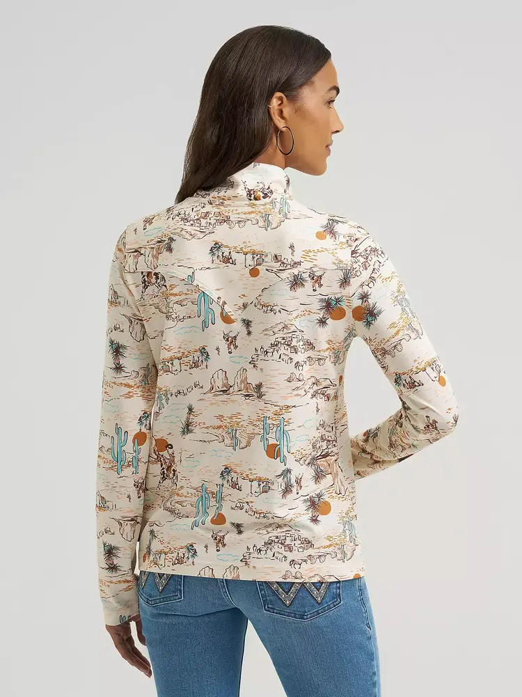 Wrangler Performance Quarter Snap Pullover Cream Skye