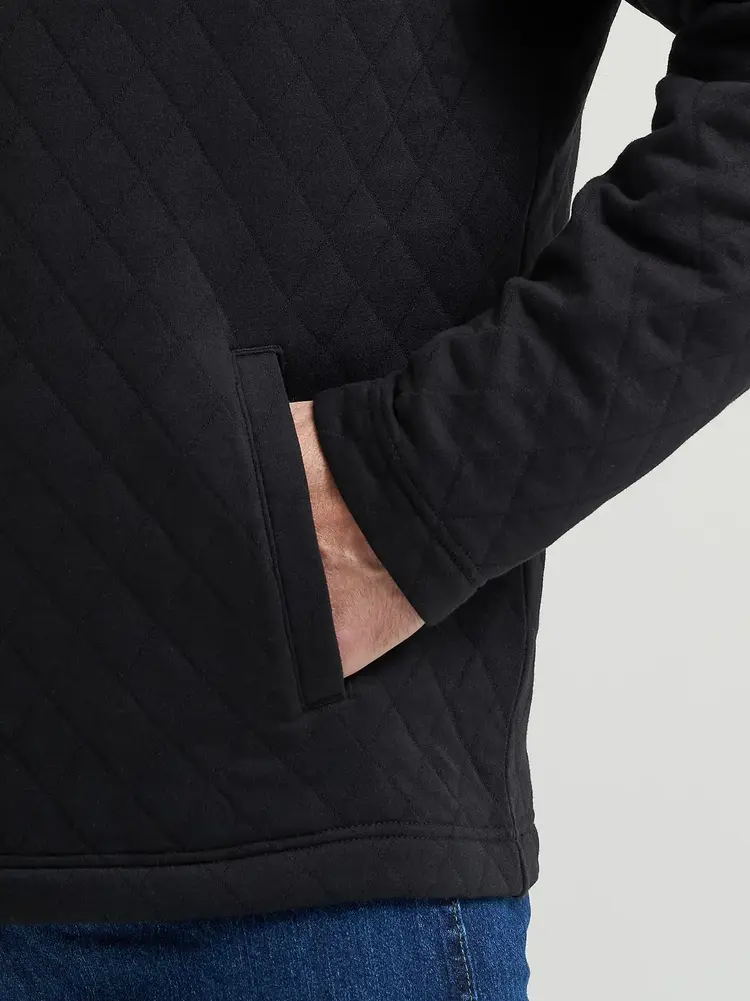 Wrangler George Strait Quarter Zip Quilted Pullover Black