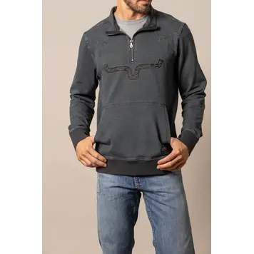 Kimes Ranch Rowell 1/4 Zip Sweatshirt Charcoal