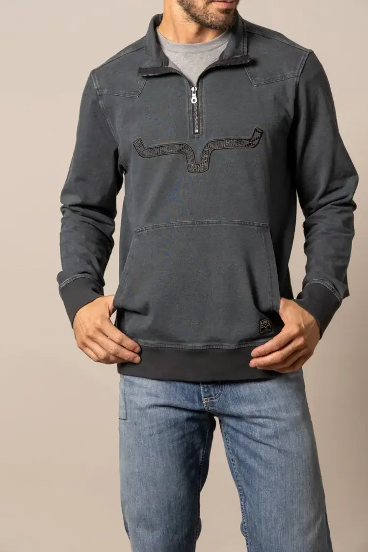 Kimes Ranch Rowell 1/4 Zip Sweatshirt Charcoal