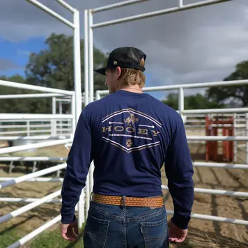 HOOey Maritime Navy Tee Brown White Logo