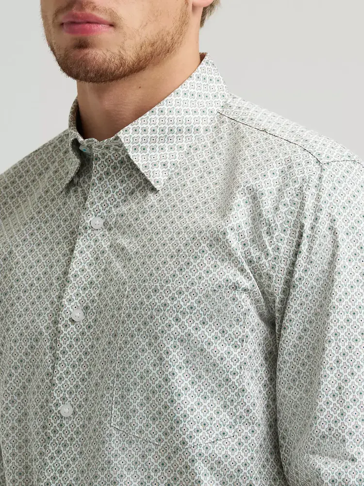 Wrangler Cody Johnson Button Down Tan Green