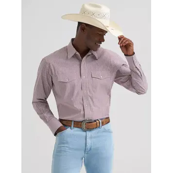 Wrangler Wrinkle Resist Stripe Wine