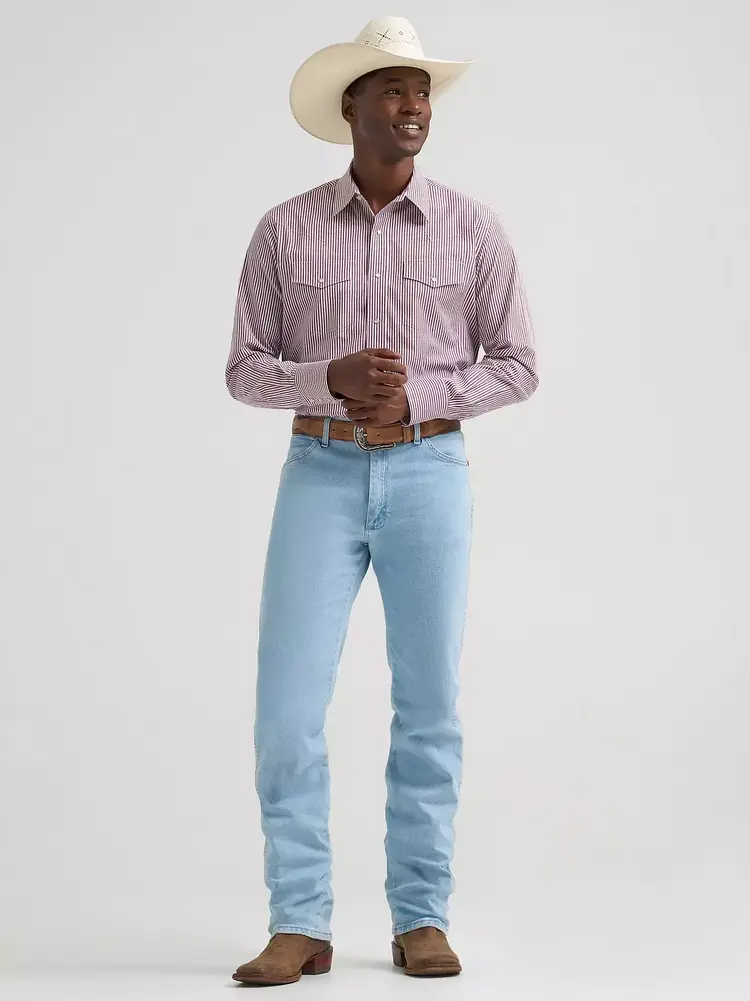 Wrangler Wrinkle Resist Stripe Wine