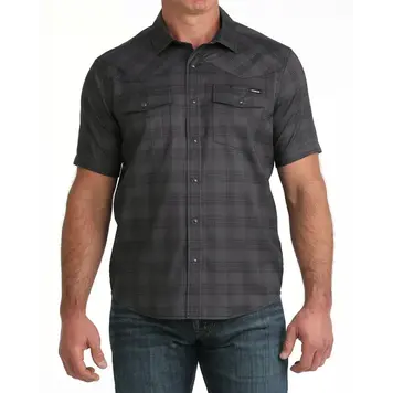 Cinch Plaid Camp Shirt Black