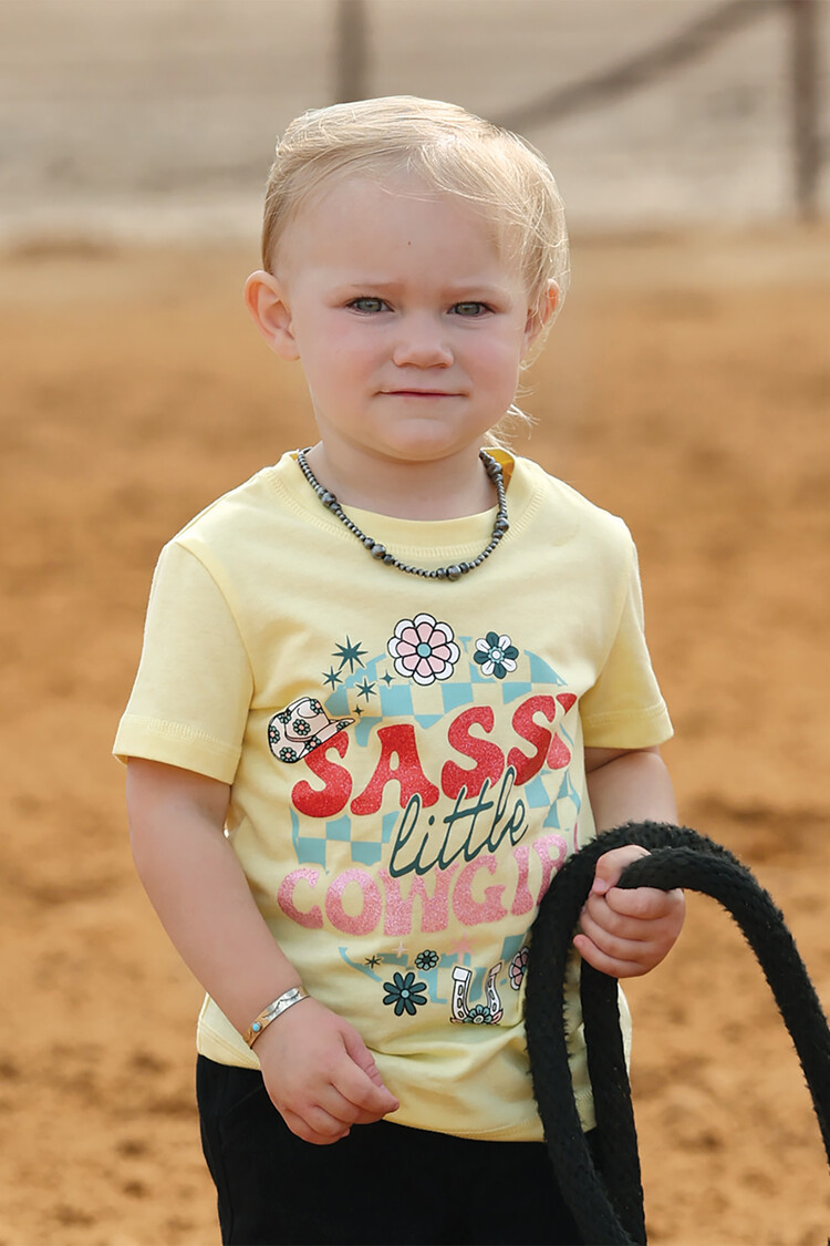 Cruel Denim Toddler Sassy Little Cowgirl Tee Yellow