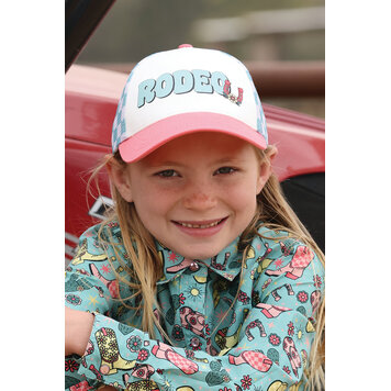 Cruel Denim Youth Coral Teal Plaid Rodeo Cap