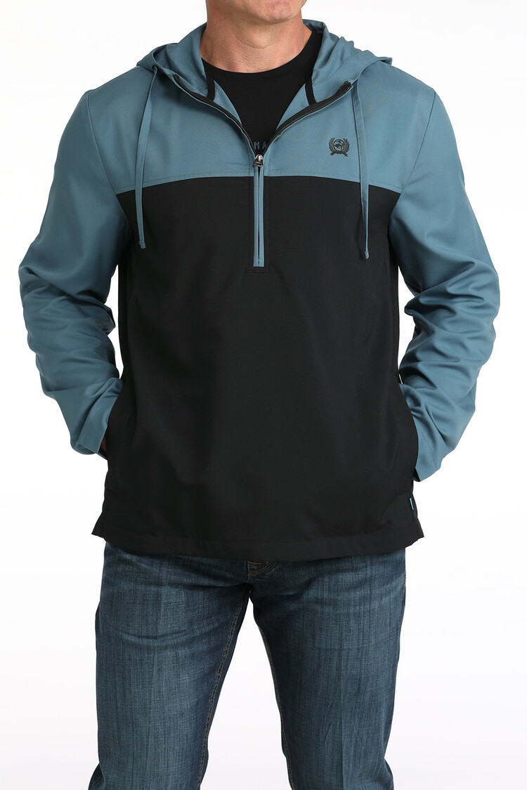 Cinch 1/2 Zip Hoodie Black Blue