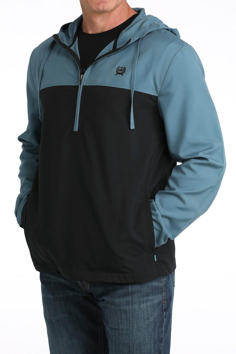 Cinch 1/2 Zip Hoodie Black Blue