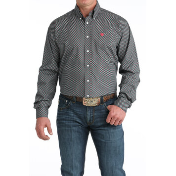 Cinch Button Down Circle Diamond Black