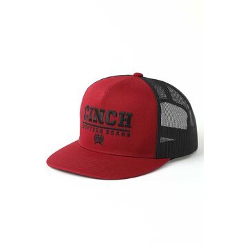 Cinch Flat Brim Logo Cap Red Black