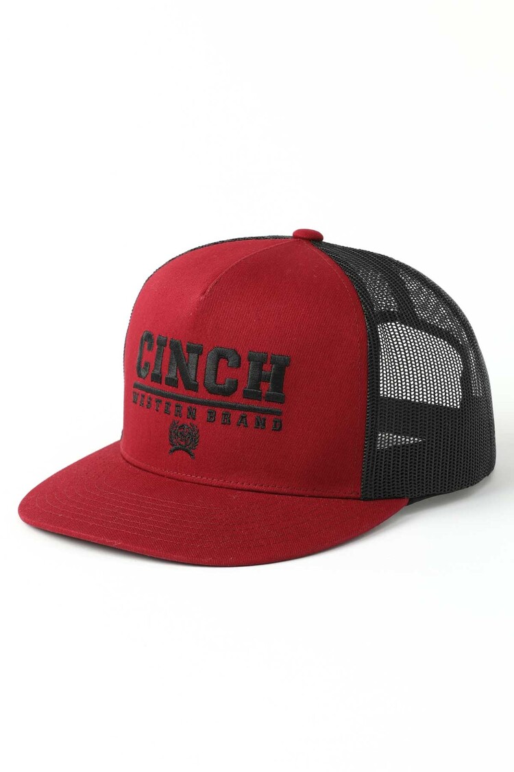 Cinch Flat Brim Logo Cap Red Black