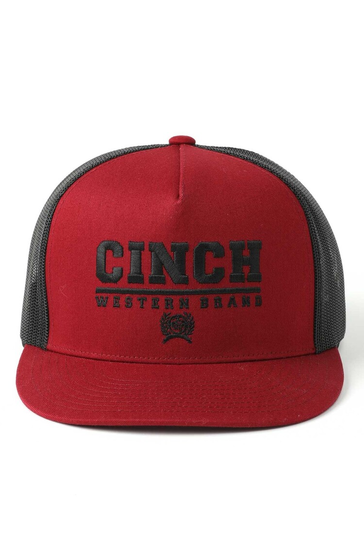 Cinch Flat Brim Logo Cap Red Black