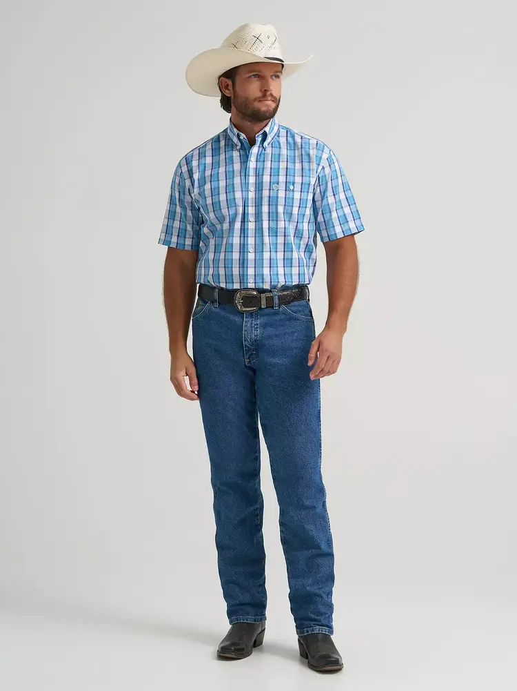 Wrangler George Strait One Pocket Short Sleeve Multi Blue