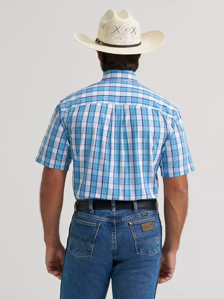 Wrangler George Strait One Pocket Short Sleeve Multi Blue