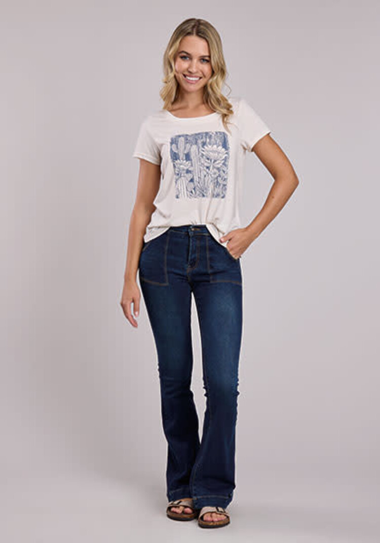 Roper Floral Cactus Tee White