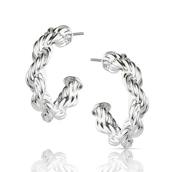 Montana Silversmiths Plaited Rope Hoop Earrings