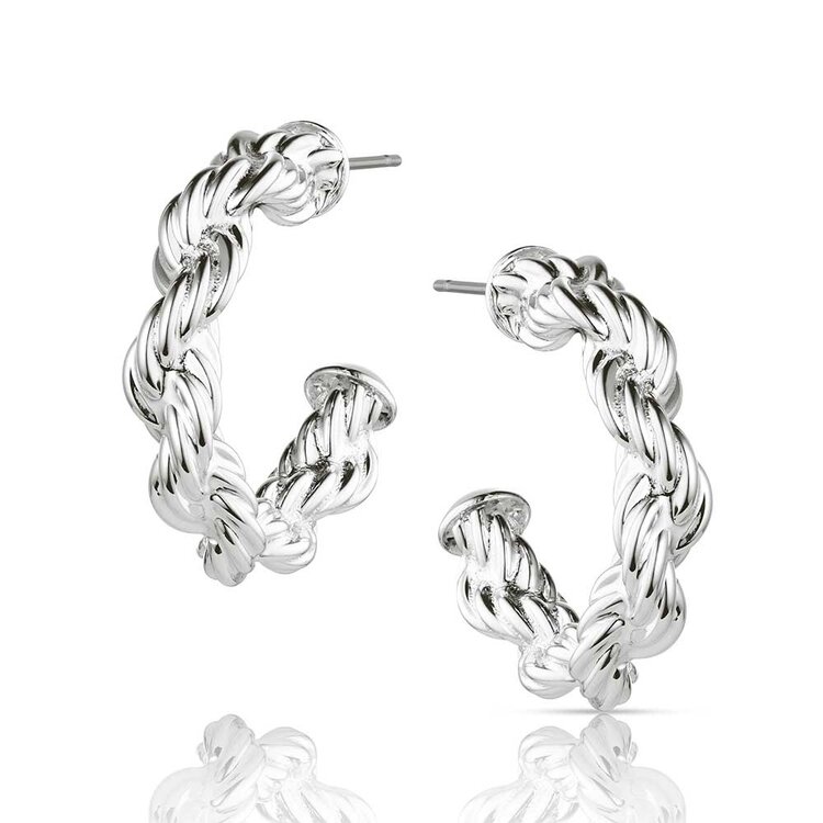 Montana Silversmiths Plaited Rope Hoop Earrings