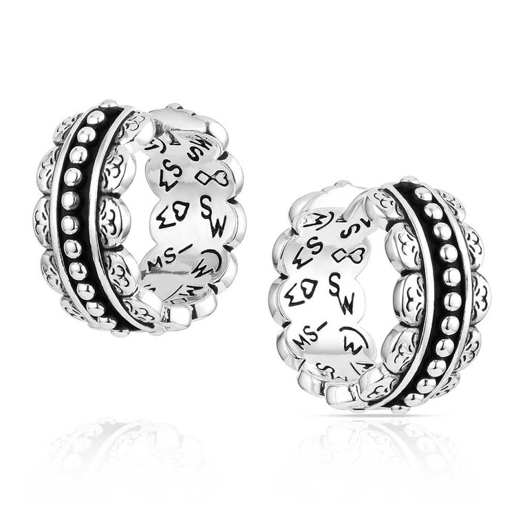 Montana Silversmiths Petal Edge Hoop Earrings