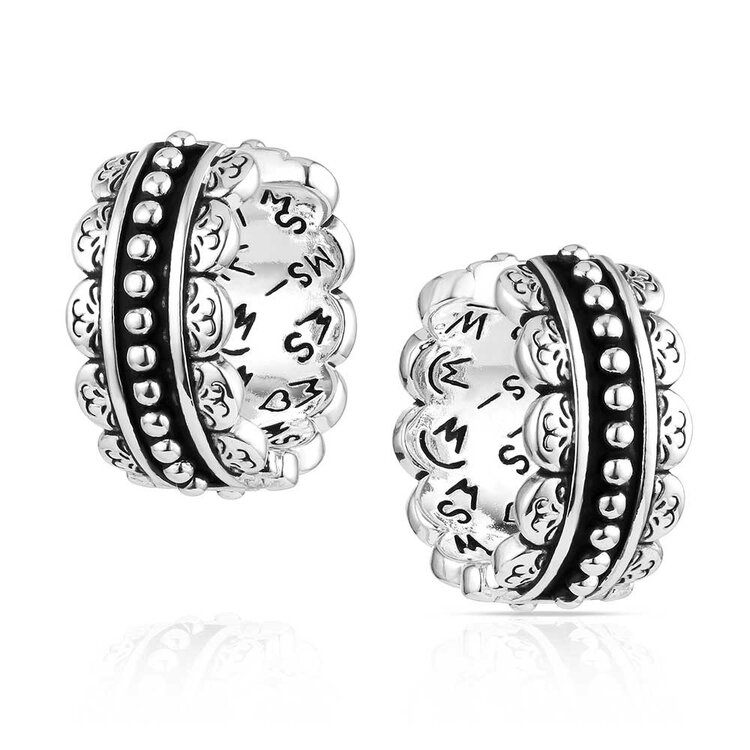 Montana Silversmiths Petal Edge Hoop Earrings