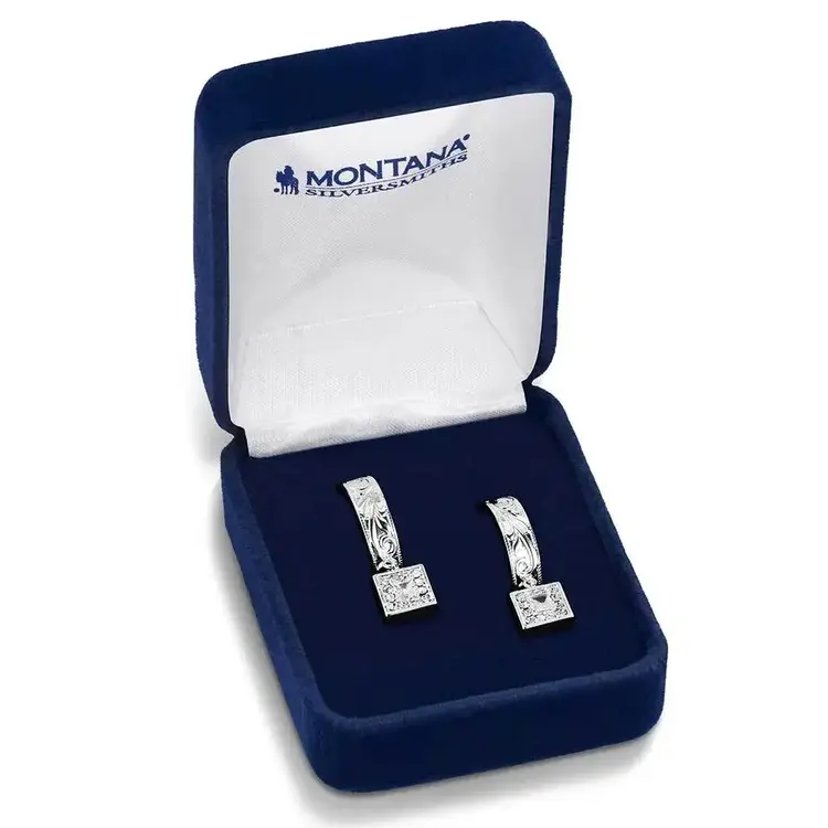 Montana Silversmiths Desert Whirl Engraved Hoop Earrings