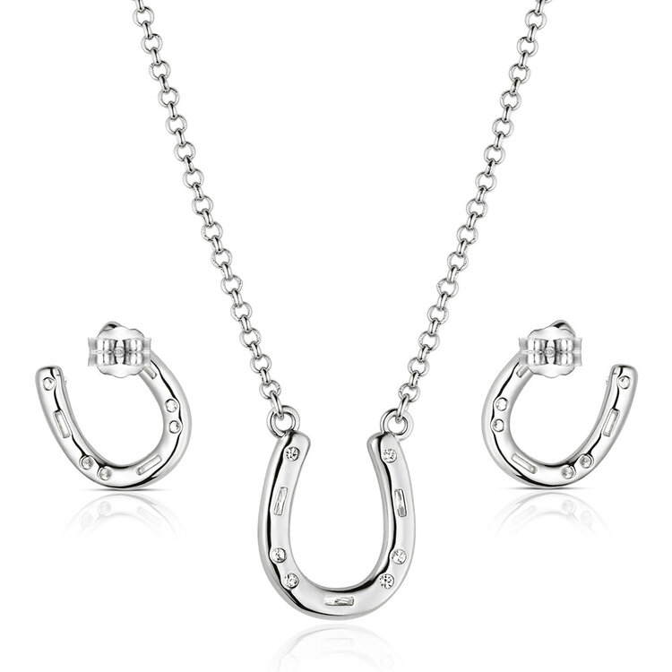 Montana Silversmiths Lucky Stride Horseshoe Jewelry Set