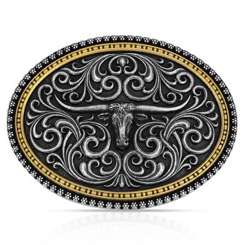 Montana Silversmiths Two Tone Stockyard Buckle