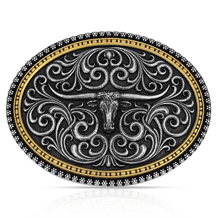 Montana Silversmiths Two Tone Stockyard Buckle